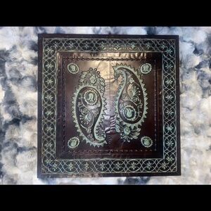 Elegant Brown and Green Paisley Wall Art